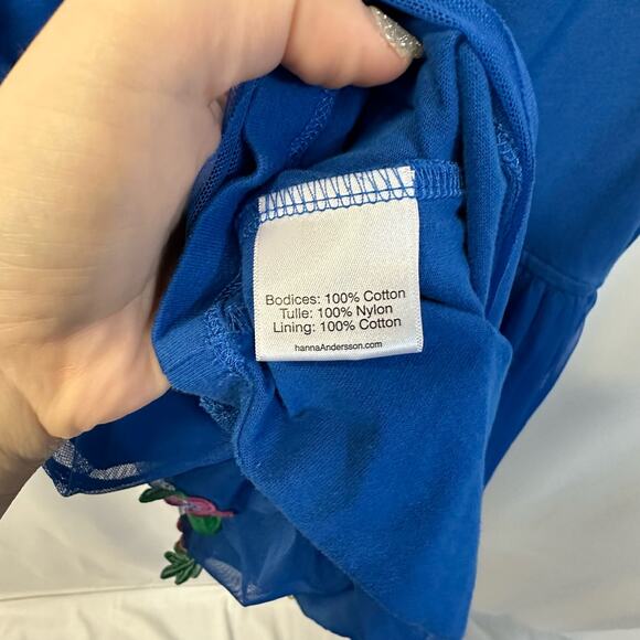 Hanna Andersson Blue Chasing Summer Dress Soft Tulle 130cm US 8 Kids - Picture 6 of 7